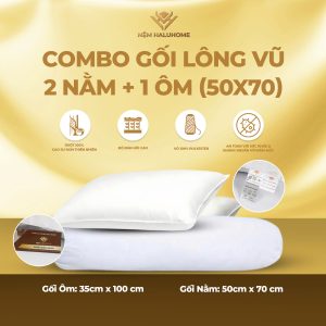Combo gối lông vũ 2 nằm + 1 ôm (50x70)