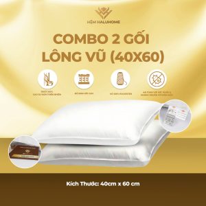 Combo 2 gối nằm lông vũ (40x60)